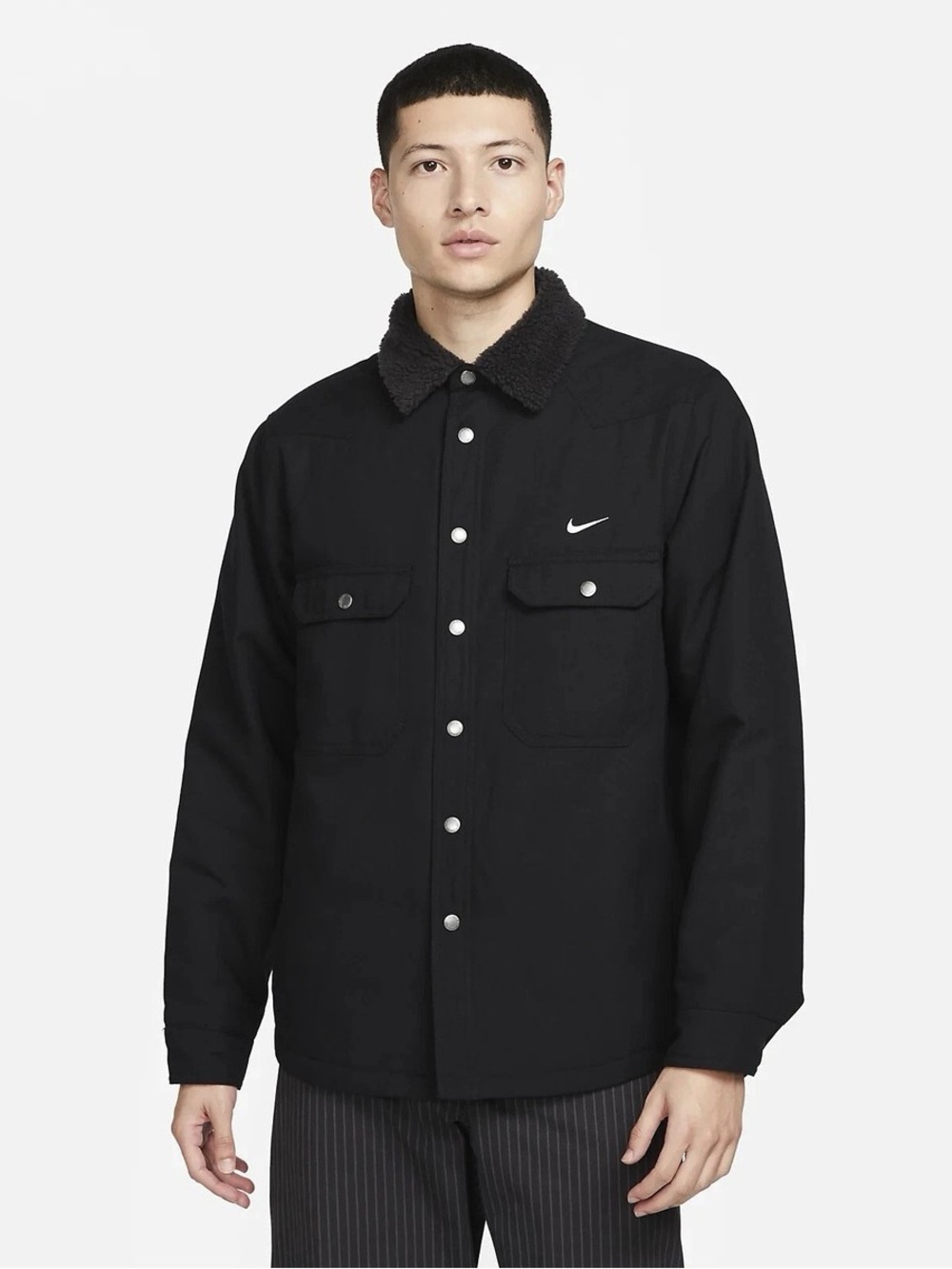 Nike Men’s Black Sherpa Collar Jacket